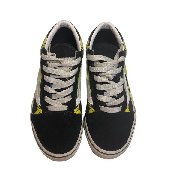 Vans Old Skool Flame Sneakers Kids Size Slime Green - Picture 2 of 7